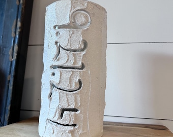Cadeau d'anniversaire de 4 ans / Cadeau de mariage / blanc / vase / béton / décoration intérieure / cadeau pour bébé