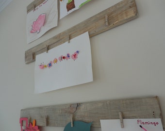 Ensemble de trois panneaux d’affichage photo en bois / mur de palette / décor de ferme / tenture murale shabby chic