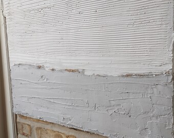 Art texturé / décoration minimaliste / décoration d'intérieur blanche / suspension murale