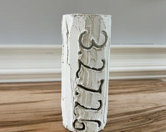 Cadeau d'anniversaire de 4 ans / Cadeau de mariage / blanc / vase / béton / décoration intérieure / cadeau pour bébé