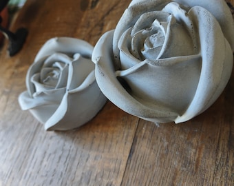 Fleur en ciment / lot de deux / décoration minimaliste
