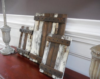 Picture holder/frame set of three  Rustic/shabby chic wall hanging