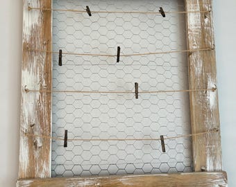 Wall hanging Large  / picture frame / holder /Picture organizer / Farmhouse photo display board