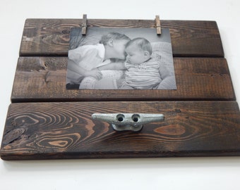 taquet de bateau / décoration d'intérieur de plage / Un modèle nautique / Cadre / Suspension murale / Image 5 x 7