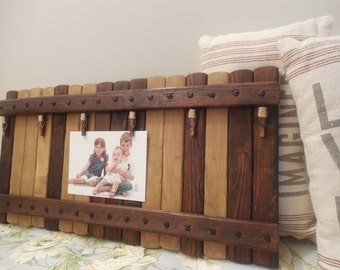 Cadeau pour papa / Cadeau d'anniversaire / grand porte-photos / cadre / Rustique / suspension murale shabby chic