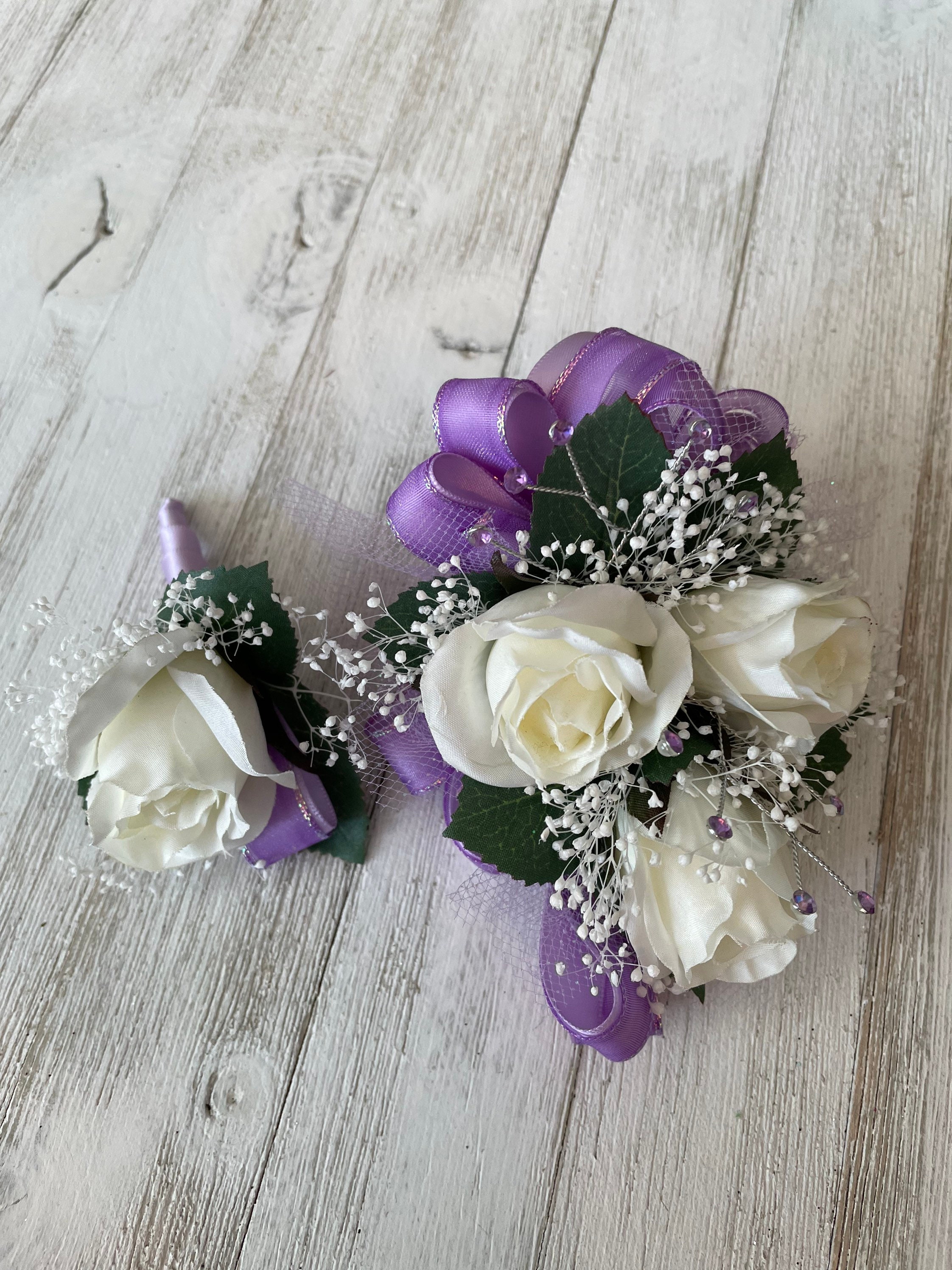 White Sweetheart Rose Wrist Corsage By Carithers Flowers