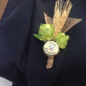 Beer theme boutonniere