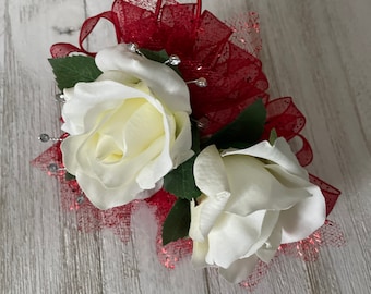 Red White Corsage - Etsy