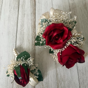 open lace back dress Shoulder / Wrist Corsage in Classic Burgundy, Set of 6  Lookein Shop