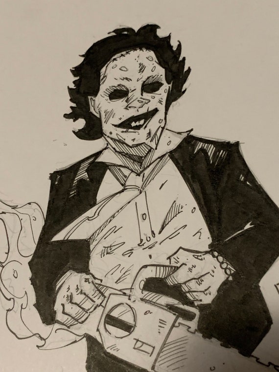 Leatherface Texas Chainsaw Massacre A4 tinta dibujo arte - Etsy México