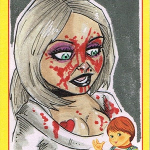 Offizielle Fright-Rags Chucky Art Sketch Karte Künstler Wählen