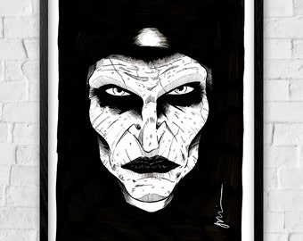 Valak the Nun A4 ink drawing horror original art