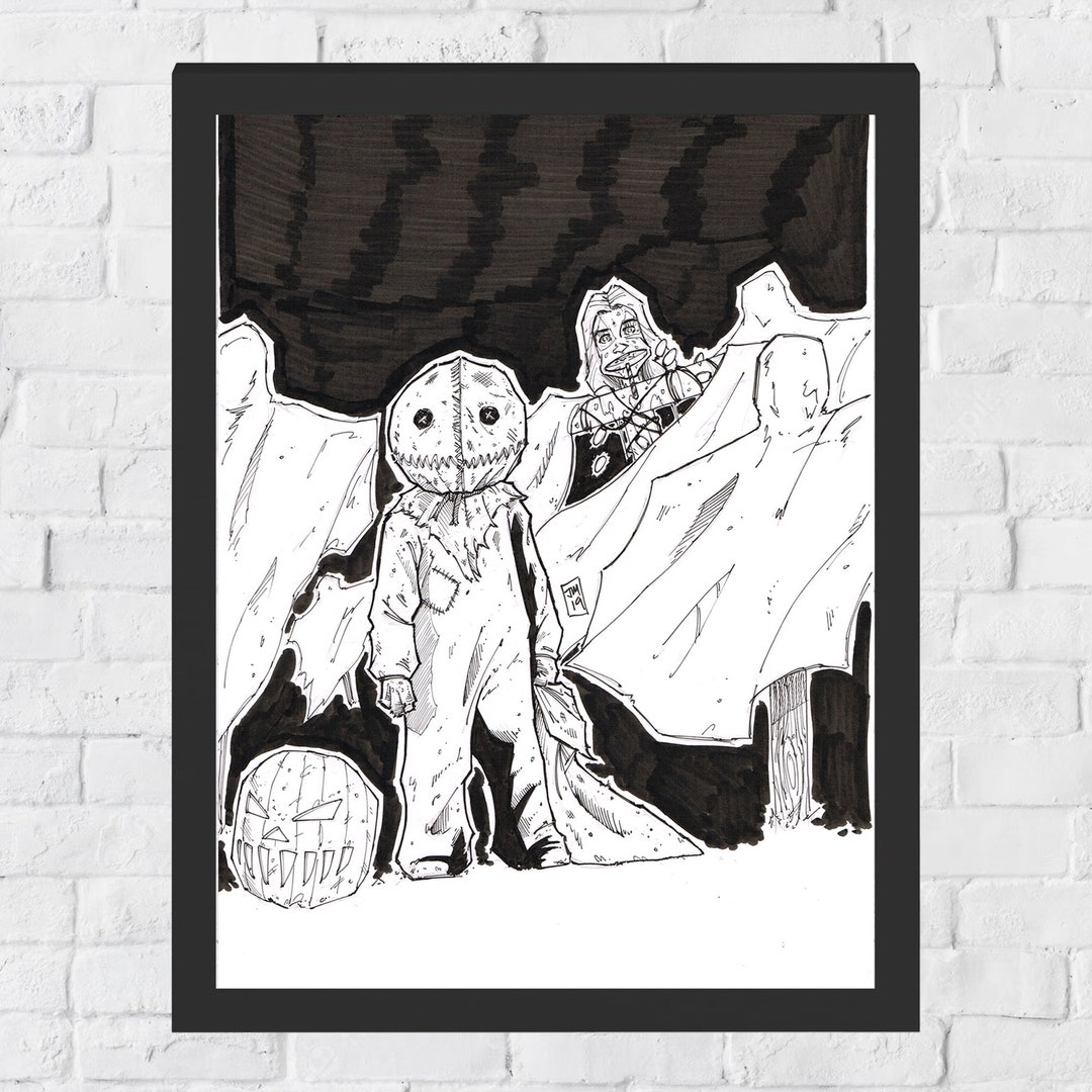 Sam Trick Rtreat A4 Ink Drawing Horror Original Art Etsy