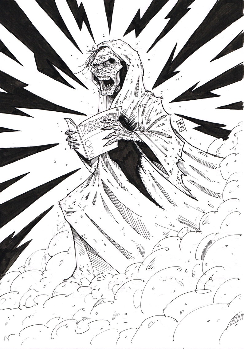 Creeper Creepshow A4 Ink Drawing Horror Original Art Etsy