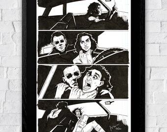 Michael Myers Halloween 1978 Annie comic page ink drawing horror original art