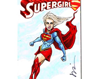 Supergirl SKETCH COVER DC Comics blank variant original art