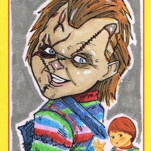 Offizielle Fright-Rags Chucky Art Sketch Karte Künstler Wählen