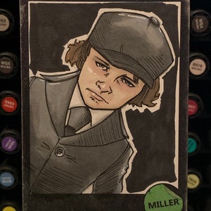 Damien aus dem Omen Horror Skizze Karte Original-Kunst