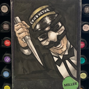 Kenny Hampson Terror Train Horror sketch card arte original