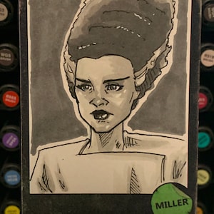 Bride of Frankenstein sketch card original art