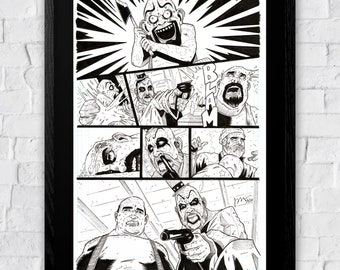 Captain Spaulding House of 1000 Corpses comic page ink drawing horror original art