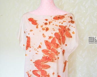 Eco Printed Merino Wool Tunic Dress: Eucalyptus Botanical Print