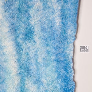 Nuno felted shawl, Turquoise, Hand felted scarf, Blue and White, Wool and Silk scarf, Felted wrap, Warm and Light scarf, wearable art scarf image 9