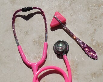 Pink Ombre Bling STETHOSCOPE with Swarovski Crystals