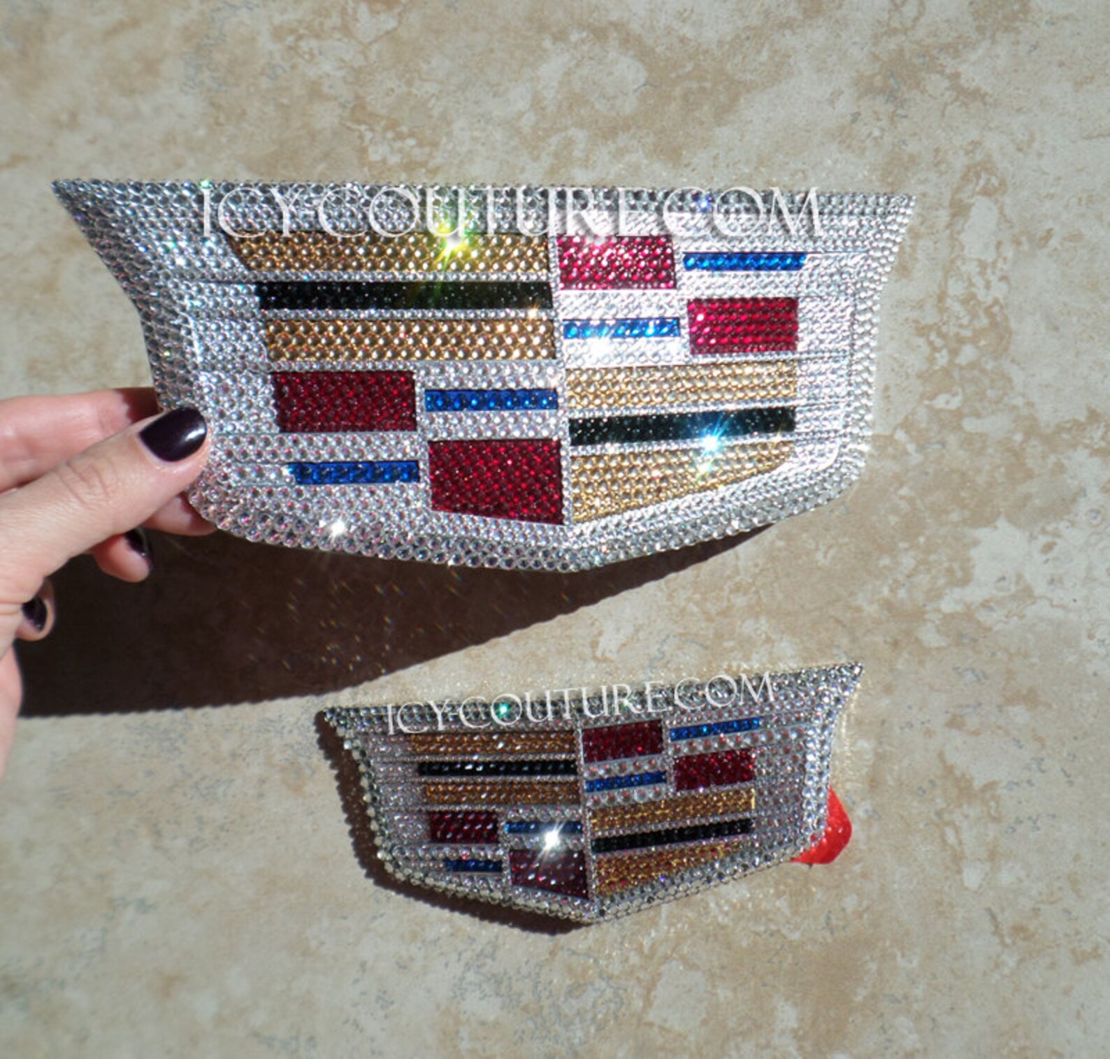 NEW Style Cadillac Logo Bling Emblems Swarovski Crystals Etsy