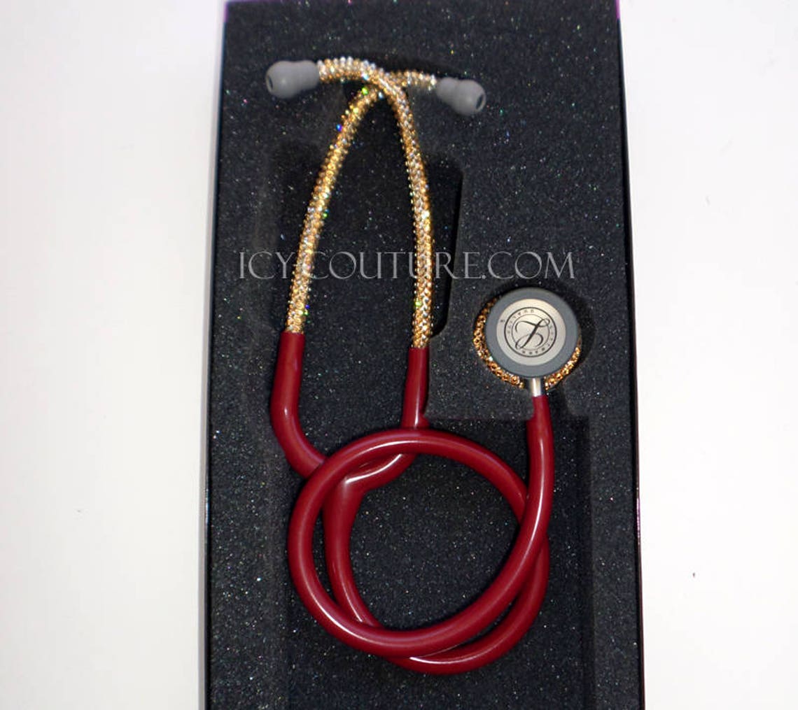 Littmann Classic Stethoscope Burgundy with Swarovski Crystals Etsy