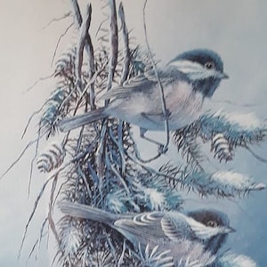 Chickadee picture-Floyd Hubbard-signed print- Numbered print- housewarming gift-