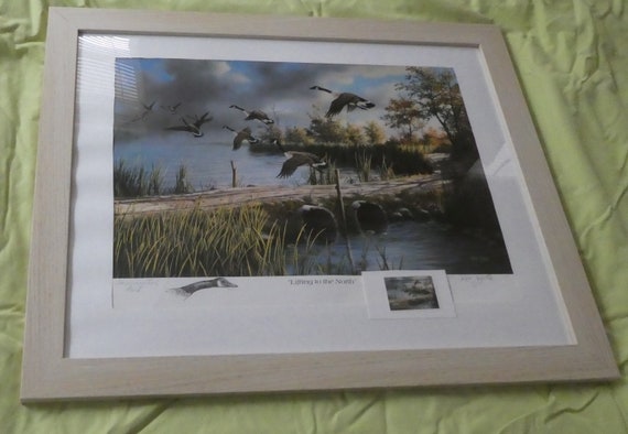 Signed Canadian Geese Print by Ken Zylla - 1987 Commemorative