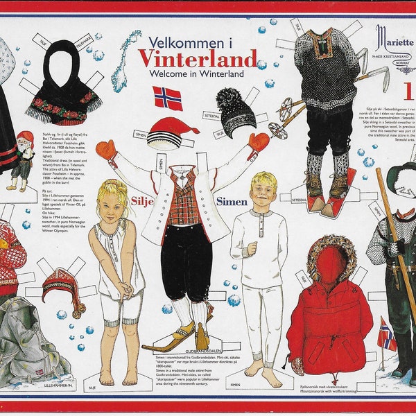 Post Card-Paper Doll-Vinterland-Silje-Simen-Mariette Produkter-Unused-Share a memory