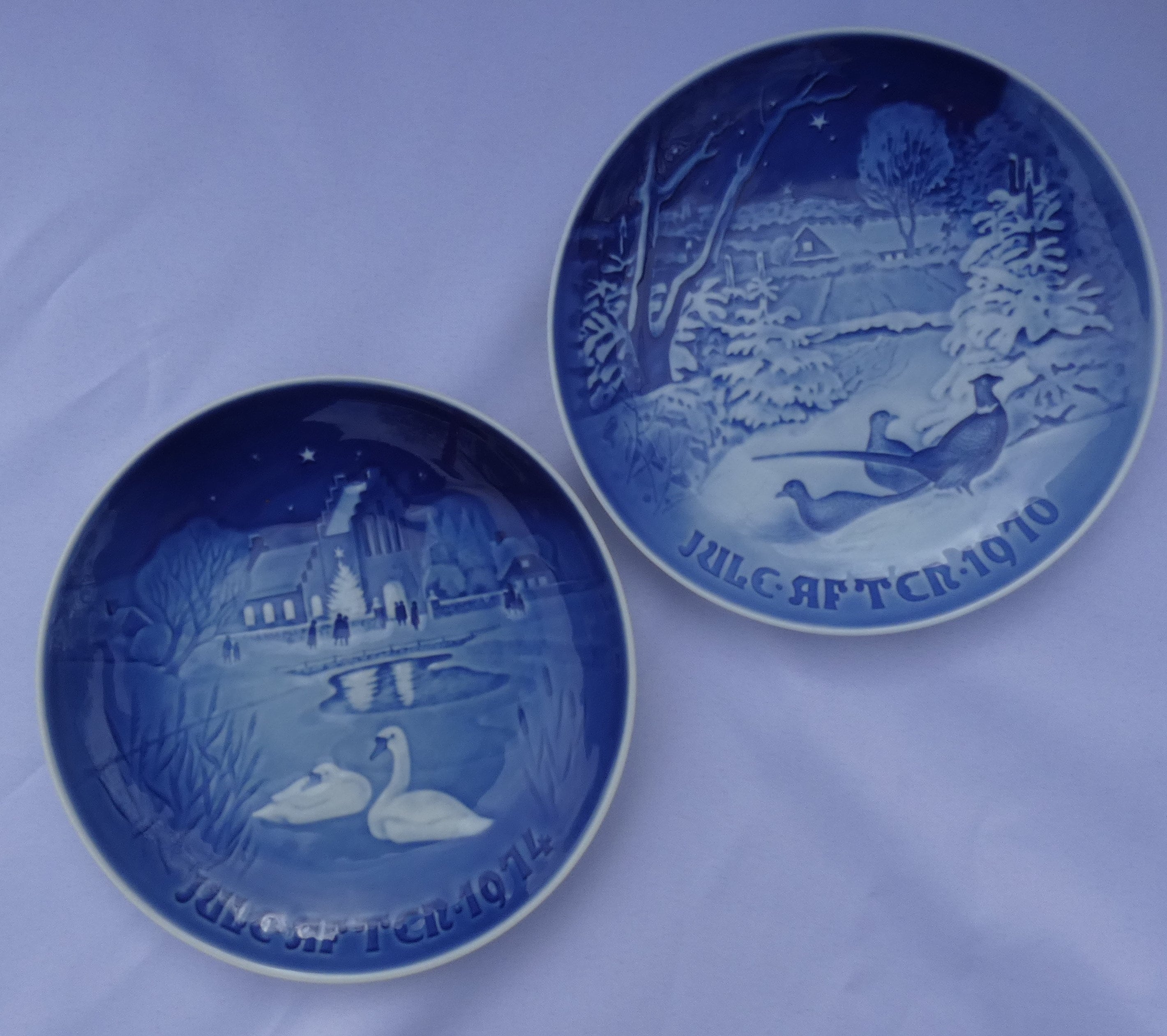 Plates-Birds at Christmas- Pheasants(1970)-Geese (1974)- Made in Denmark- Copenhagen Porcelan