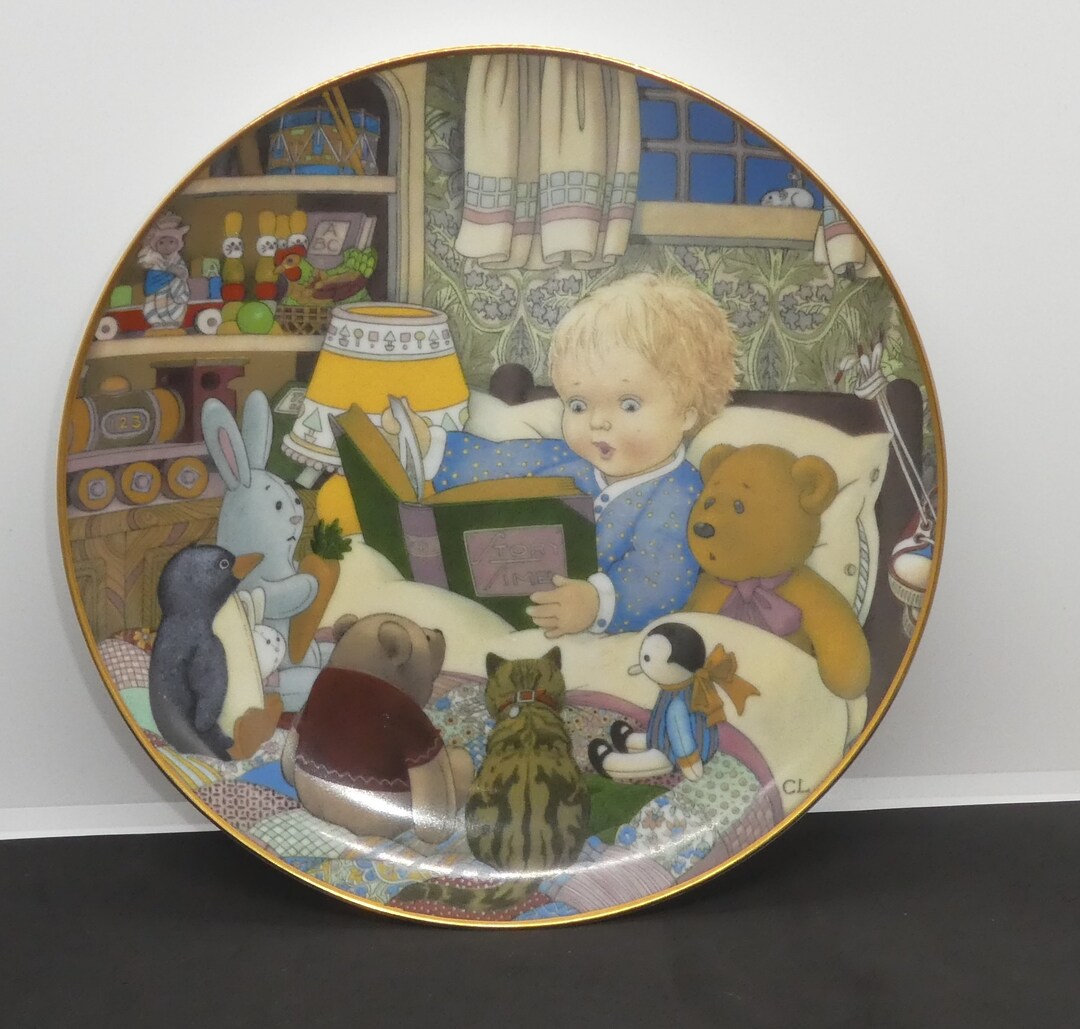 Decorative Plate-story Time-carol Lawson-signed Plate-1981- Home