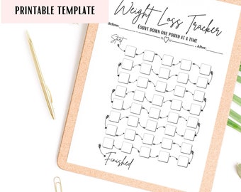 Weight Loss Tracker Printable, weight loss page journal, Slimming world Weight Watchers Instant Download