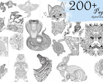 200+ Mandala Malvorlagen Sofort Download | Tier Mandalas | Malvorlagen | Erwachsene Malvorlagen