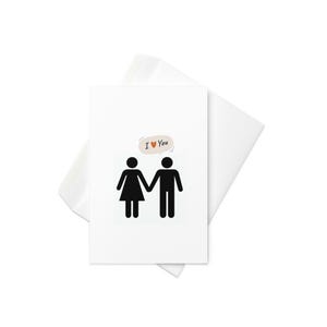 Carte pour couple « Je t'aime » minimaliste – Un mot d'amour simple et doux pour un anniversaire de mariage, la Saint-Valentin ou tout simplement parce que