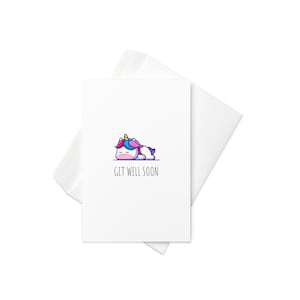Carte Licorne Get Well Soon - Des voeux mignons et édifiants pour vos proches