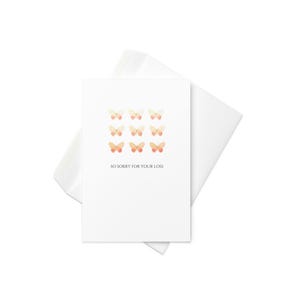 Carte de sympathie – Désolé pour votre perte – Motif papillon doux