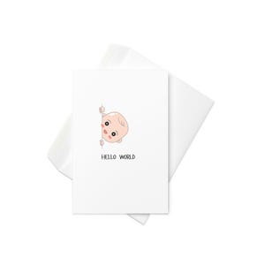 Bonjour tout le monde" Carte de voeux de bébé - Jolie nouvelle carte de bébé | Faire-part de naissance ou carte de fête prénatale non sexiste