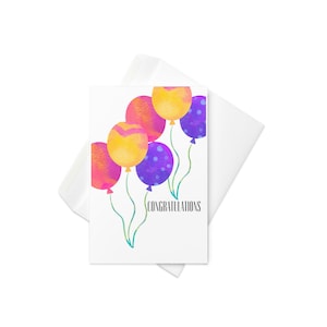 Glückwunschkarte - Lebhaftes Ballon-Design!