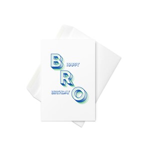 Cartão de feliz aniversário, irmão – Design gráfico retrô ousado – Cartão de felicitações de tipografia divertida para ele