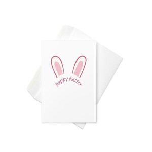 Carte Joyeuses Pâques - Conception mignonne d'oreilles de lapin !