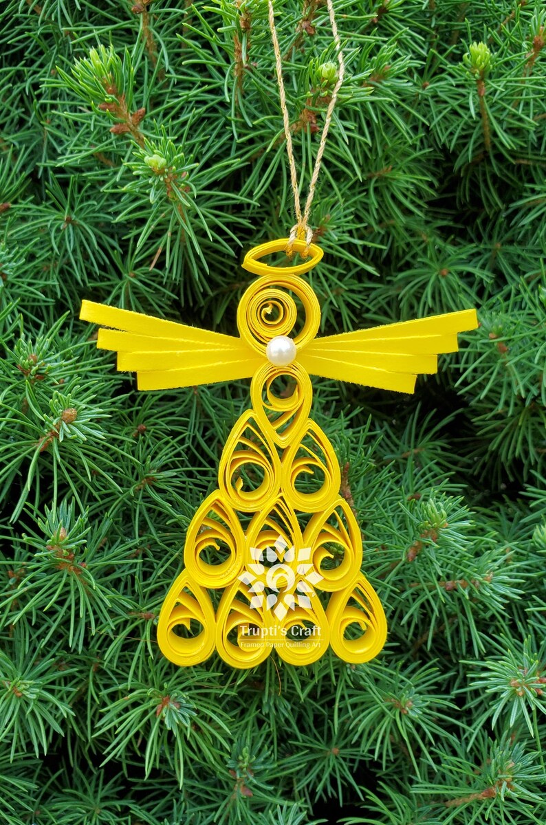 Paper Quilling Angel Ornament / Christmas Stocking Stuffer/ Guardian