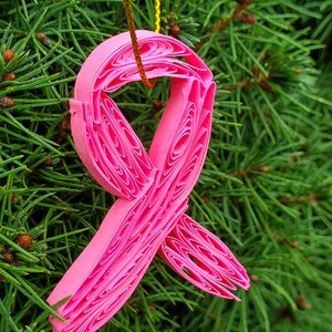 Paper Quilling Cancer Ribbon Butterfly Ornament, Cancer Awareness ...