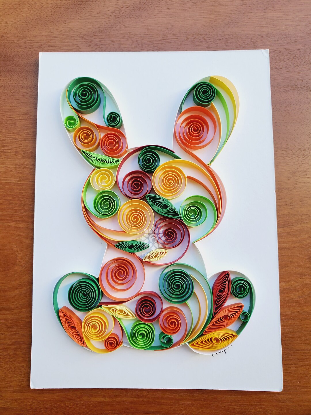 Framed Paper Quilling Bunny/rabbit Wall Décor/ Easter Decoration for Home/ Easter Gift/home