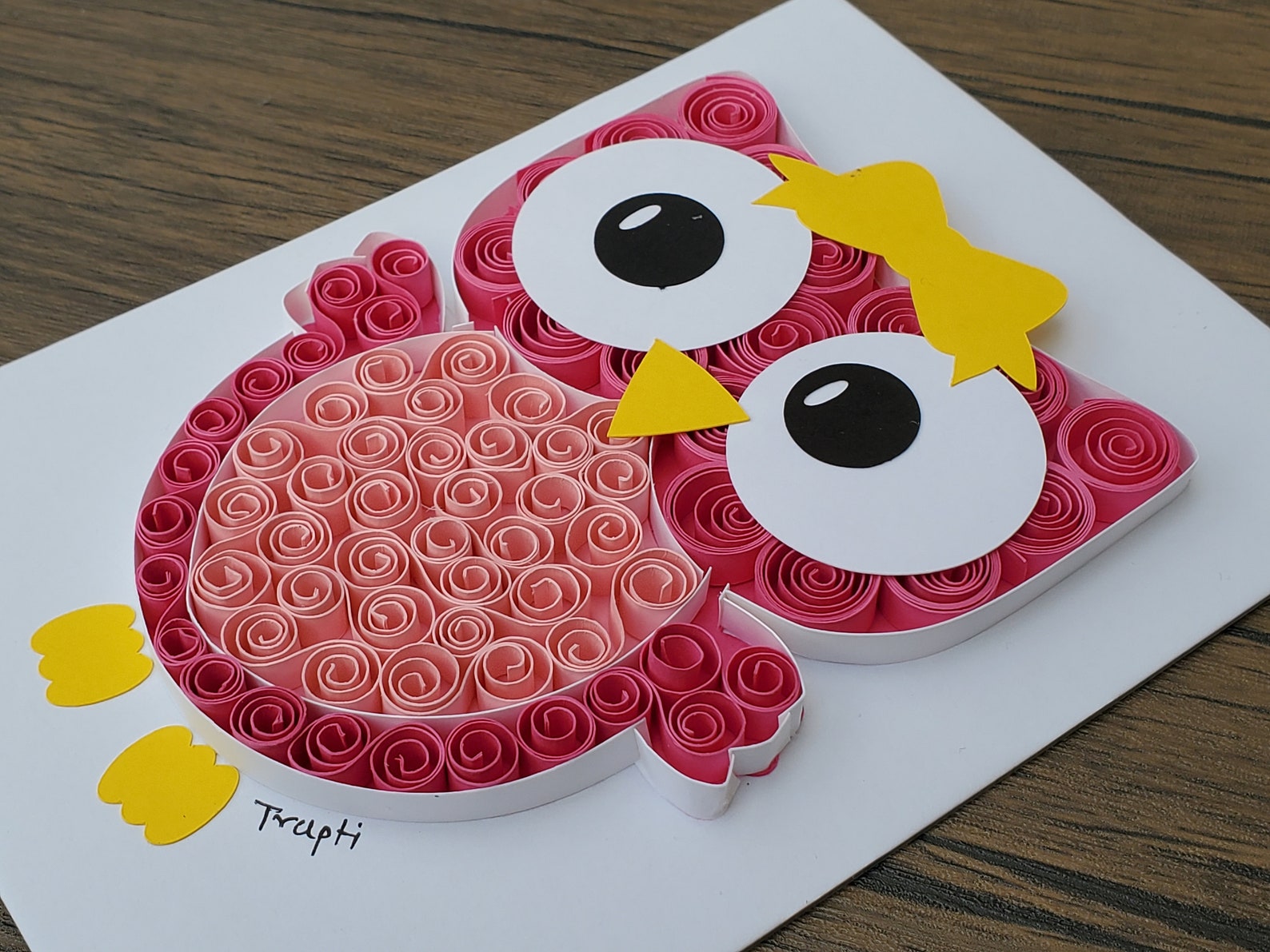 Paper Quilling Baby Owl Wall Decor, Kid's Room Decor, Owl Nursery Decor