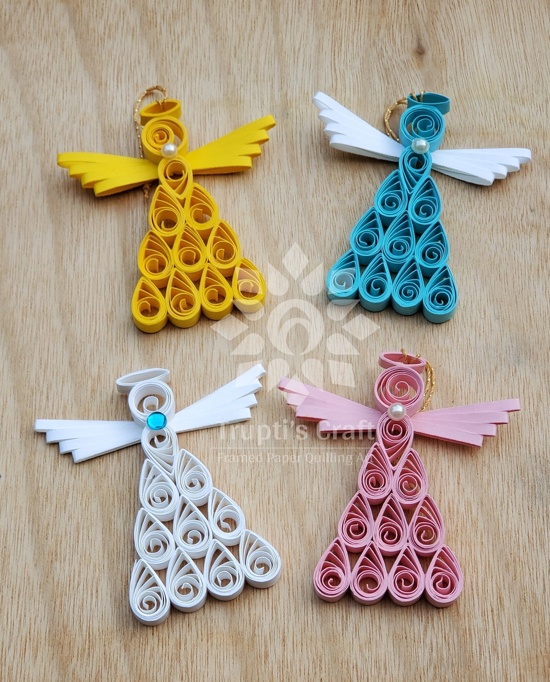 Paper Quilling Angel Ornament / Christmas Stocking Stuffer/ Guardian
