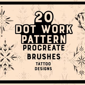 20 ornamental Dotwork Pattern designs - Procreate Brush set - Ideal for tattoos